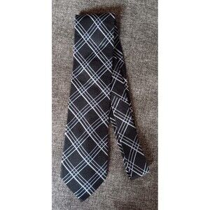 Tie 70s 80s 90s Y2K New Vintage The Tie Bar Black Silver Blue 3.75 Wide 58 Long